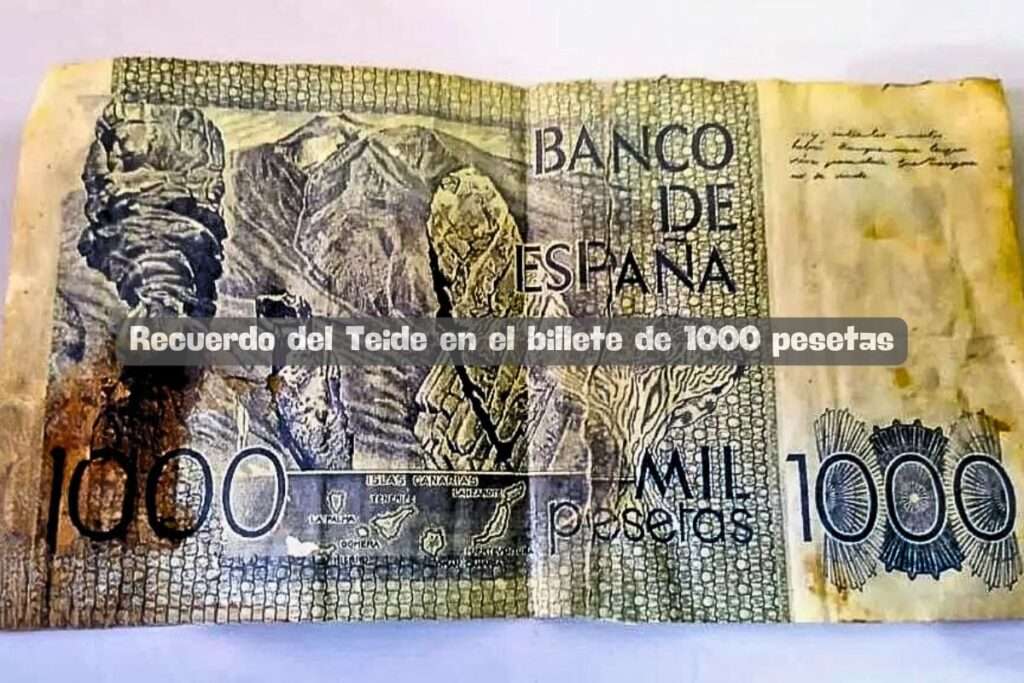 Recuerdo del Teide en el billete de 1000 pesetas